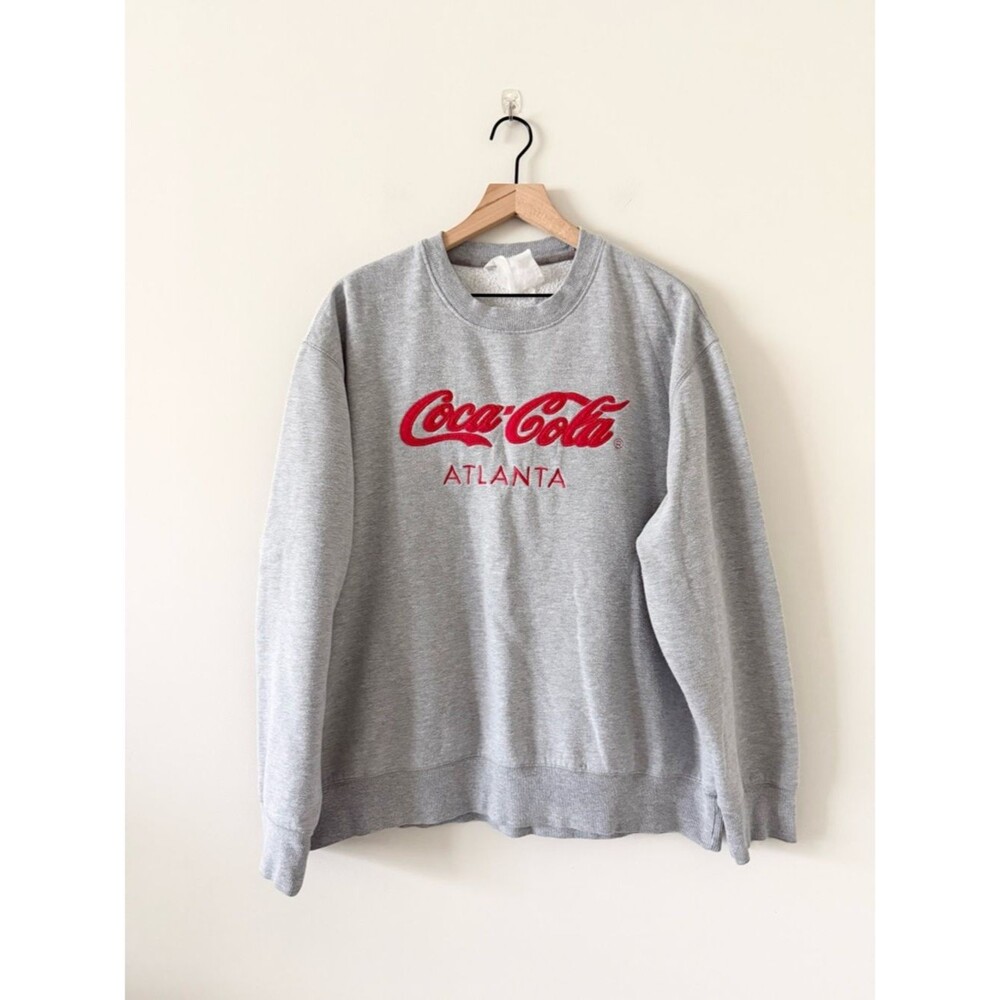 Coca Cola Atlanta Gray Crewneck Sweater Size L